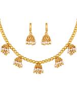 Traditional look Gold toned Choker Necklace set for Women and Girls