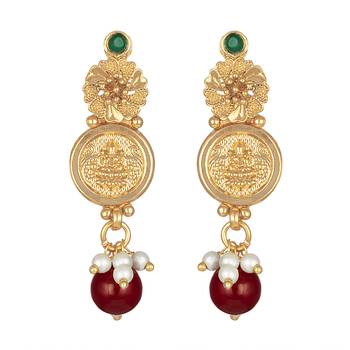 Wedding wear Laxmi Coin design 18 K Gold Plated Bridal Choker Necklace Set 4