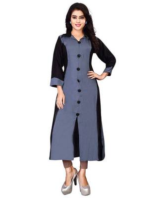 Women's Grey Rayon kurti 1