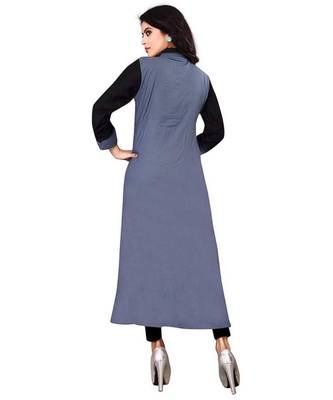 Women's Grey Rayon kurti 2