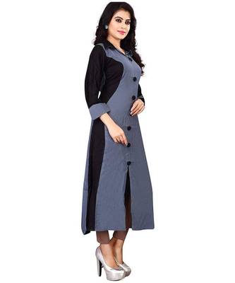 Women's Grey Rayon kurti 3