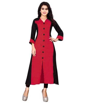Women's Red Rayon kurti 1