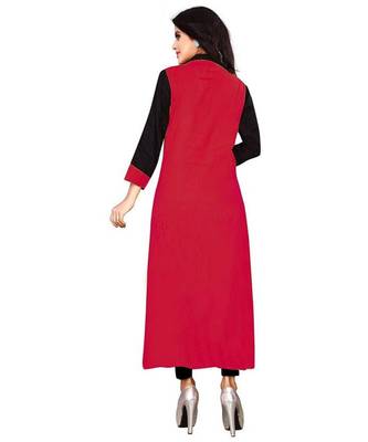 Women's Red Rayon kurti 2