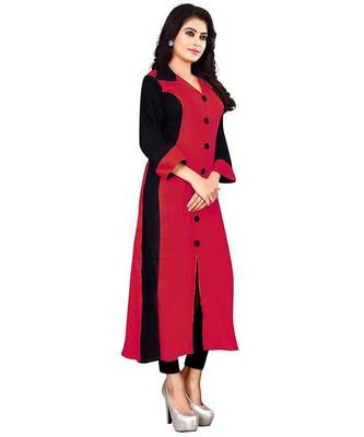 Women's Red Rayon kurti 3