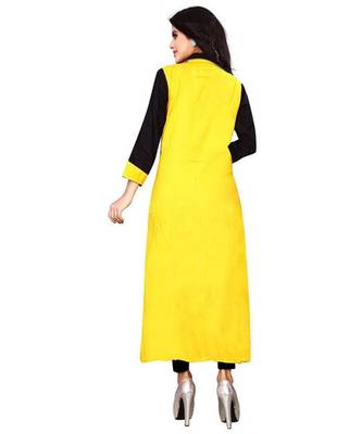 Women's Yellow Rayon kurti 2