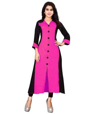 Women's Pink Rayon kurti 1