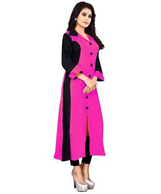 Women's Pink Rayon kurti 3