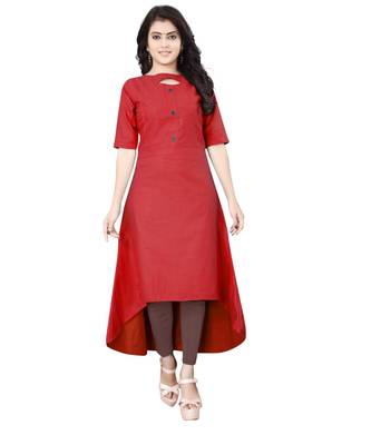 Women's Red Rayon kurti 1