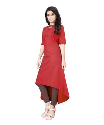 Women's Red Rayon kurti 3