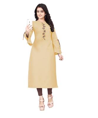 Women's Beige Rayon kurti 1