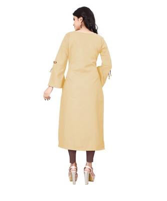 Women's Beige Rayon kurti 2