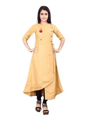 Women's Beige Rayon kurti 1