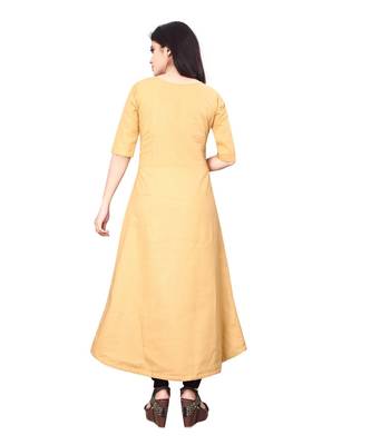 Women's Beige Rayon kurti 2