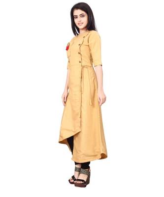 Women's Beige Rayon kurti 3