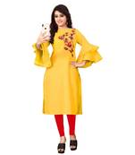 Women's Yellow Rayon kurti