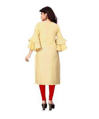 Women's Beige Rayon kurti 2