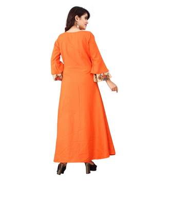 Women's Orange Rayon kurti 2