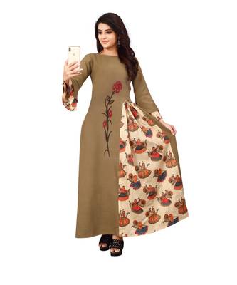 Women's Mahendi Green Rayon kurti 1