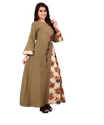 Women's Mahendi Green Rayon kurti 3