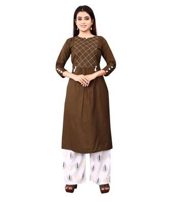 Women's Mahendi Green Rayon kurti 1