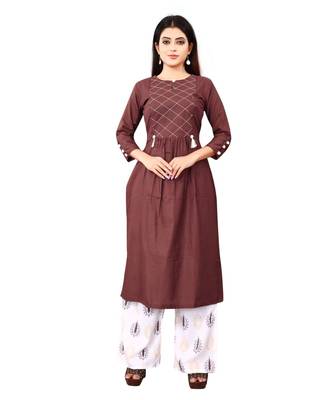 Women's Brown Rayon kurti 1