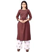 Women's Brown Rayon kurti