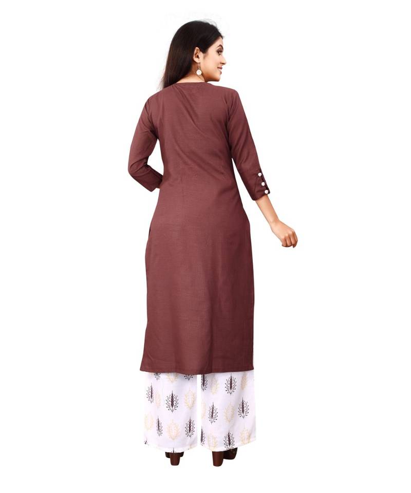 Women's Brown Rayon kurti