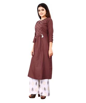 Women's Brown Rayon kurti 3