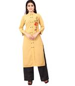 Women's Beige Rayon kurti