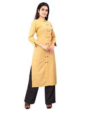 Women's Beige Rayon kurti 3