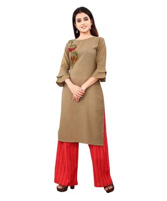 Women's Mahendi Green Rayon kurti 1