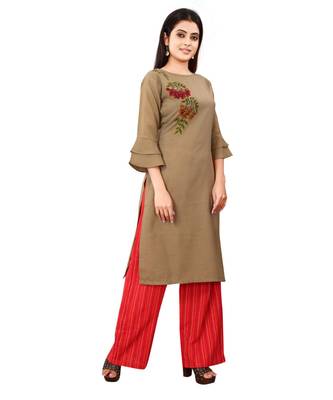 Women's Mahendi Green Rayon kurti 3