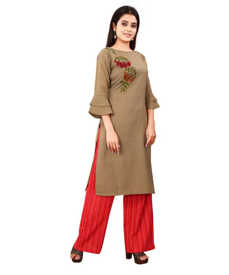Women's Mahendi Green Rayon kurti
