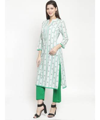 Green Cotton kurtis 2