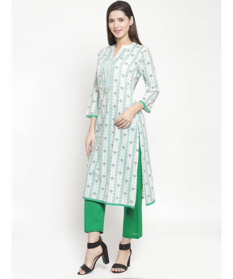 Green Cotton kurtis