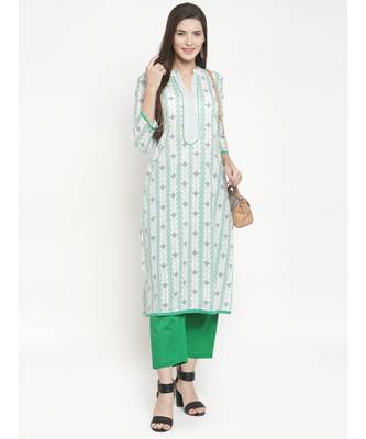 Green Cotton kurtis 4