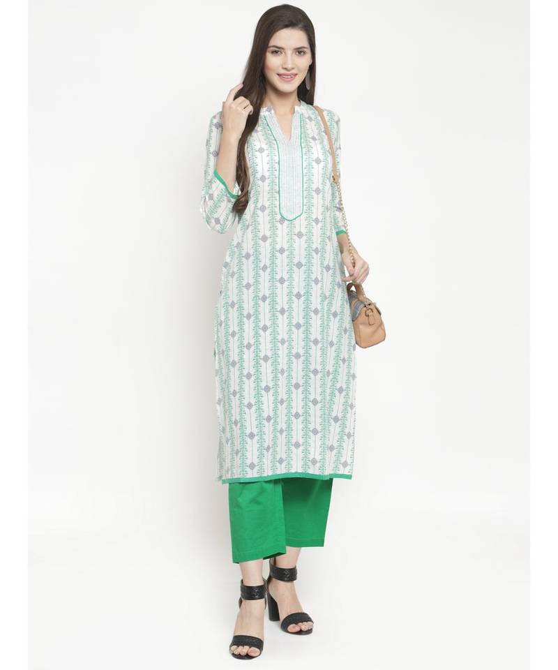 Green Cotton kurtis