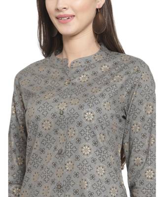 GREY Cotton kurtis 5