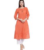 ORANGE Cotton kurtis