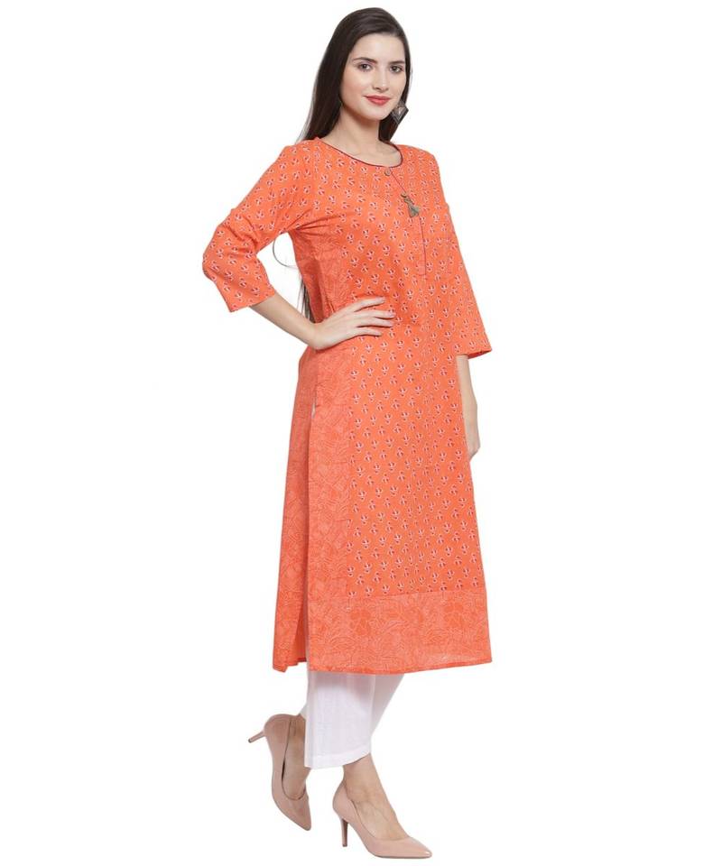 ORANGE Cotton kurtis
