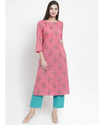 PINK Cotton kurtis 1
