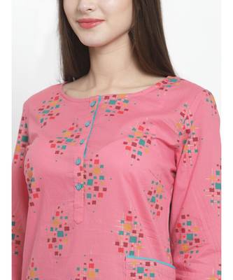 PINK Cotton kurtis 5