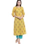 YELLOW Cotton kurtis