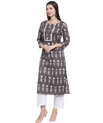 GREY Cotton kurtis 2
