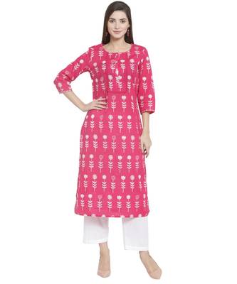 PINK Cotton kurtis 1
