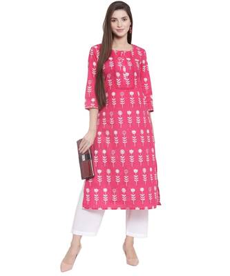 PINK Cotton kurtis 3