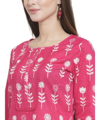 PINK Cotton kurtis 4