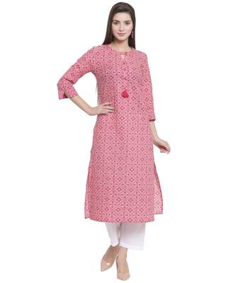 pink Cotton kurtis 1