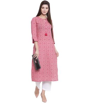 pink Cotton kurtis 2