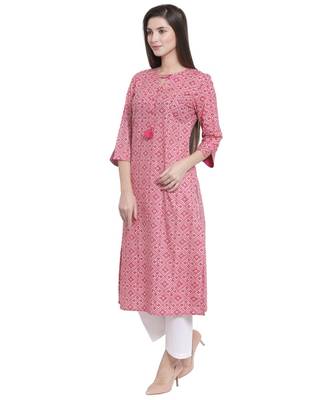pink Cotton kurtis 3